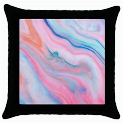 Colorful Marble Abstract Background Texture  Throw Pillow Case (black) by Dushan
