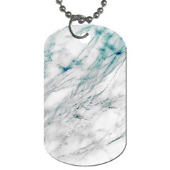Gray Faux Marble Blue Accent Dog Tag (two Sides) by Dushan