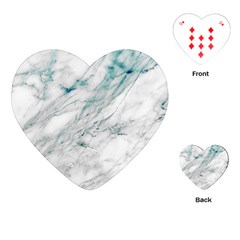 Gray Faux Marble Blue Accent Playing Cards Single Design (heart) by Dushan