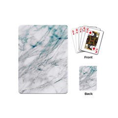 Gray Faux Marble Blue Accent Playing Cards Single Design (mini) by Dushan
