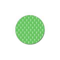 Green And White Art-deco Pattern Golf Ball Marker (4 Pack) by Dushan