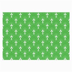 Green And White Art-deco Pattern Large Glasses Cloth by Dushan