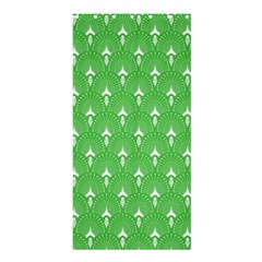Green And White Art-deco Pattern Shower Curtain 36  X 72  (stall)  by Dushan