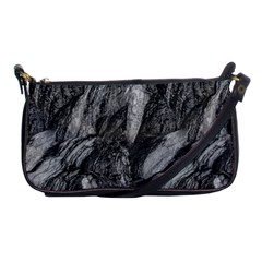 Black And White Rocky Texture Pattern Shoulder Clutch Bag by dflcprintsclothing
