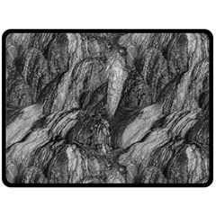 Black And White Rocky Texture Pattern Fleece Blanket (large)  by dflcprintsclothing