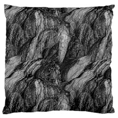 Black And White Rocky Texture Pattern Large Cushion Case (one Side) by dflcprintsclothing