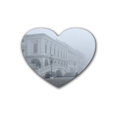Fog Winter Scene Venice, Italy Heart Coaster (4 Pack)  by dflcprintsclothing