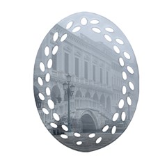 Fog Winter Scene Venice, Italy Ornament (oval Filigree) by dflcprintsclothing