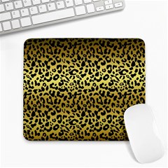 Gold And Black, Metallic Leopard Spots Pattern, Wild Cats Fur Large Mousepads by Casemiro