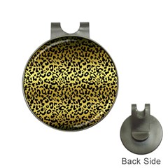 Gold And Black, Metallic Leopard Spots Pattern, Wild Cats Fur Hat Clips With Golf Markers by Casemiro