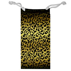 Gold And Black, Metallic Leopard Spots Pattern, Wild Cats Fur Jewelry Bag by Casemiro
