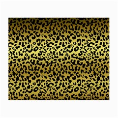 Gold And Black, Metallic Leopard Spots Pattern, Wild Cats Fur Small Glasses Cloth (2 Sides) by Casemiro