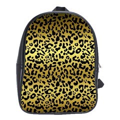 Gold And Black, Metallic Leopard Spots Pattern, Wild Cats Fur School Bag (xl) by Casemiro