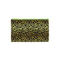 Gold And Black, Metallic Leopard Spots Pattern, Wild Cats Fur Cosmetic Bag (xs) by Casemiro