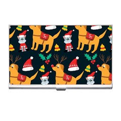 Funny Christmas Pattern Background Business Card Holder