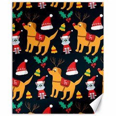 Funny Christmas Pattern Background Canvas 16  x 20 