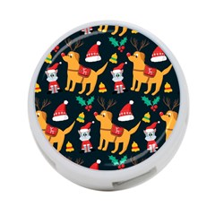 Funny Christmas Pattern Background 4-Port USB Hub (Two Sides)