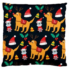 Funny Christmas Pattern Background Large Cushion Case (One Side)