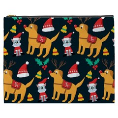 Funny Christmas Pattern Background Cosmetic Bag (XXXL)