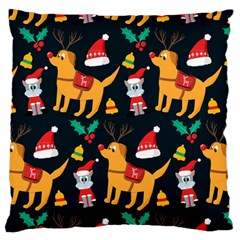 Funny Christmas Pattern Background Standard Flano Cushion Case (One Side)