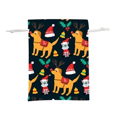 Funny Christmas Pattern Background Lightweight Drawstring Pouch (S)