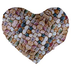 Rounded Stones Print Motif Large 19  Premium Heart Shape Cushions