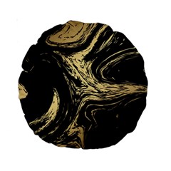Black And Gold Marble Standard 15  Premium Round Cushions by Dushan