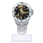 Black and gold marble Plastic Nurses Watch Front