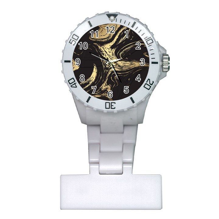 Black and gold marble Plastic Nurses Watch