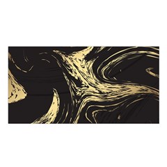 Black And Gold Marble Satin Shawl by Dushan