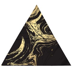 Black And Gold Marble Wooden Puzzle Triangle by Dushan