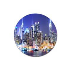 New-york Cityscape  Magnet 3  (round) by Dushan