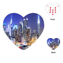 New-york Cityscape  Playing Cards Single Design (heart) by Dushan