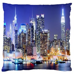 New-york Cityscape  Large Cushion Case (two Sides) by Dushan