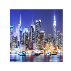 New-york Cityscape  Small Satin Scarf (square)