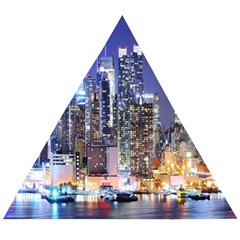 New-york Cityscape  Wooden Puzzle Triangle by Dushan