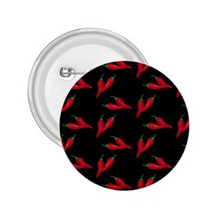 Red, hot jalapeno peppers, chilli pepper pattern at black, spicy 2.25  Buttons