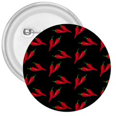 Red, hot jalapeno peppers, chilli pepper pattern at black, spicy 3  Buttons