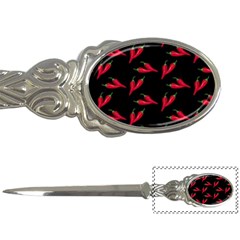 Red, hot jalapeno peppers, chilli pepper pattern at black, spicy Letter Opener