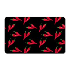 Red, hot jalapeno peppers, chilli pepper pattern at black, spicy Magnet (Rectangular)