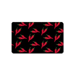 Red, hot jalapeno peppers, chilli pepper pattern at black, spicy Magnet (Name Card)