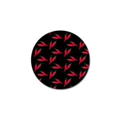 Red, hot jalapeno peppers, chilli pepper pattern at black, spicy Golf Ball Marker (10 pack)