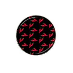 Red, hot jalapeno peppers, chilli pepper pattern at black, spicy Hat Clip Ball Marker