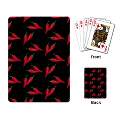 Red, hot jalapeno peppers, chilli pepper pattern at black, spicy Playing Cards Single Design (Rectangle)