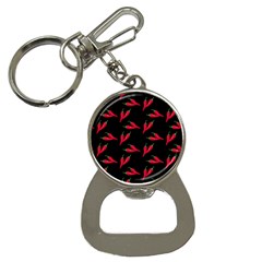Red, hot jalapeno peppers, chilli pepper pattern at black, spicy Bottle Opener Key Chain