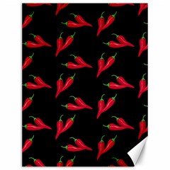 Red, hot jalapeno peppers, chilli pepper pattern at black, spicy Canvas 12  x 16 