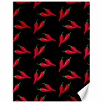 Red, hot jalapeno peppers, chilli pepper pattern at black, spicy Canvas 12  x 16  11.86 x15.41  Canvas - 1