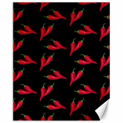 Red, hot jalapeno peppers, chilli pepper pattern at black, spicy Canvas 16  x 20 