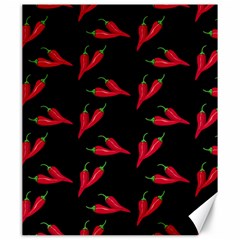 Red, hot jalapeno peppers, chilli pepper pattern at black, spicy Canvas 20  x 24 