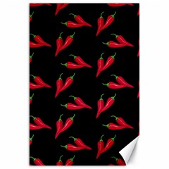 Red, hot jalapeno peppers, chilli pepper pattern at black, spicy Canvas 20  x 30 